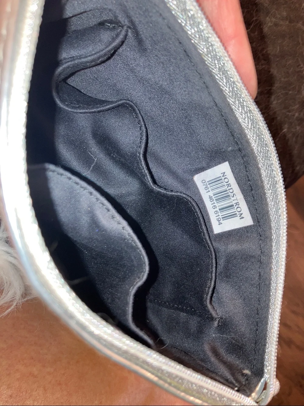 Bobbi Brown Silver Metallic Chain Wristlet Pouch